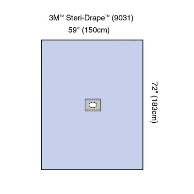 Solventum Drapes & Sheets - Adhesive Aperture Drapes (Off-Centered Oval Aperture) - Small