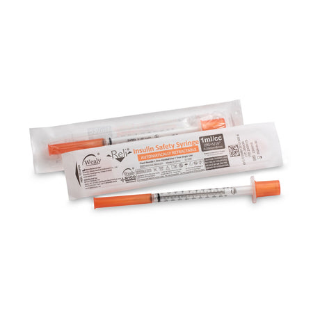 Myco Reli Wealy Safety Insulin Syringes - 1ML, 5/16" Needle