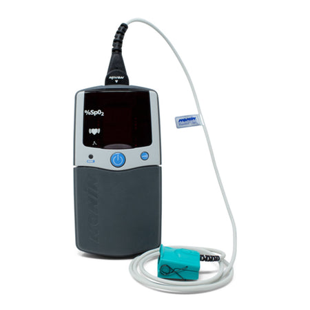 Nonin Palmsat 2500A Series Handheld Pulse Oximeter with Alarms - Adult Finger Clip Sensor (8000AP-3)