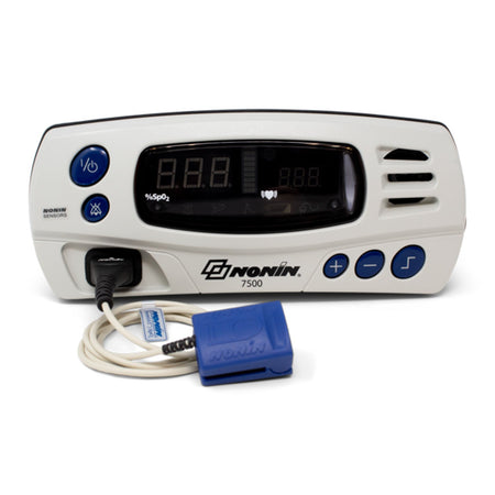 Nonin Model 7500 Tabletop Pulse Oximeters - Adult Finger Clip Sensor (8000AA-2)
