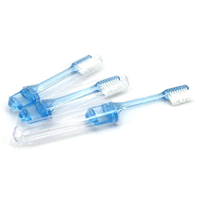 New World Imports Toothbrushes - Travel, Freshmint, Blue/Clear