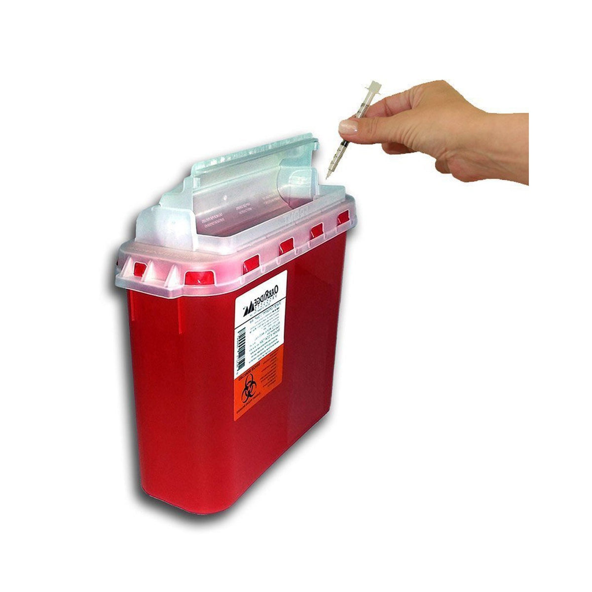 Oak Ridge Sharps Container - Red Base, Rotary Lid