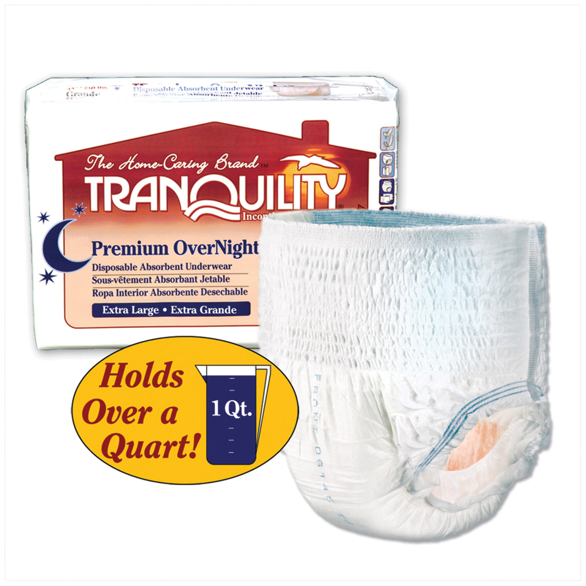 Principle Business Tranquility Premium Overnighttm Disposable Absorbent Underwear - 34.0 fl OZ Capacity