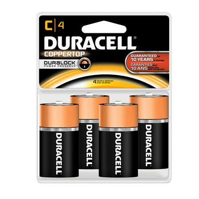 Duracell Coppertop Alkaline Retail Battery with Duralock Power Preservetm Technology - Size C