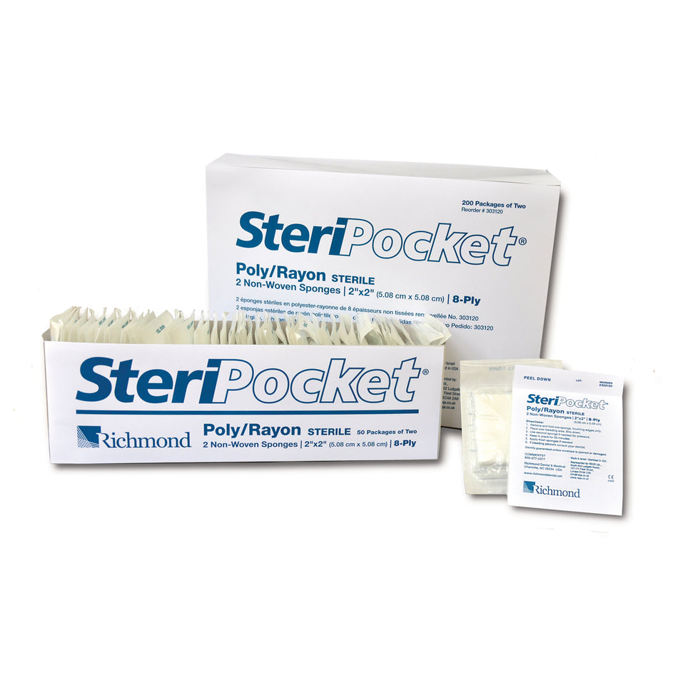 Richmond Steripockettm Sponges - Non-Woven Rayon/Poly
