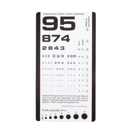 Dukal Tech-Med Eye Charts - Pocket Chart
