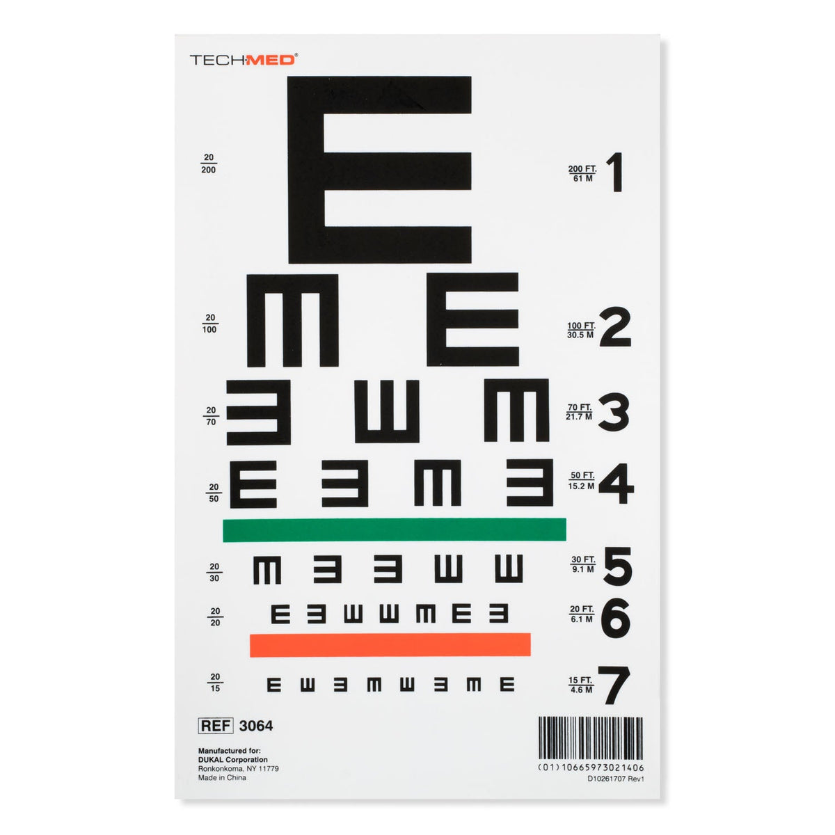 Dukal Tech-Med Eye Charts - Illuminated Illiterate Test Chart