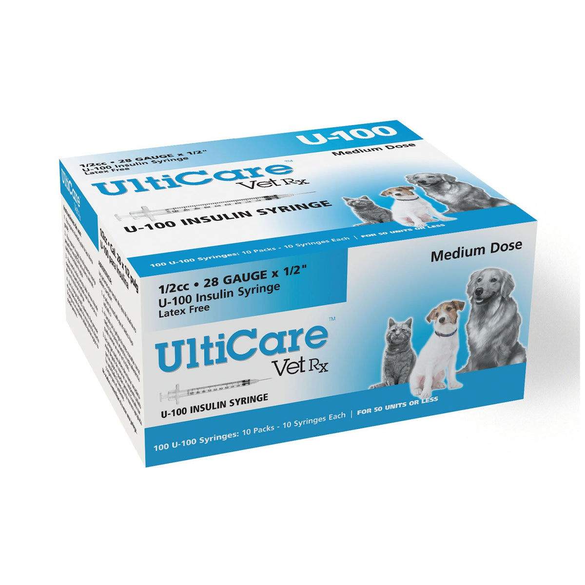 Ultimed Ultricare Vetrx Diabetes Care Insulin Syringes - U-100, 28G