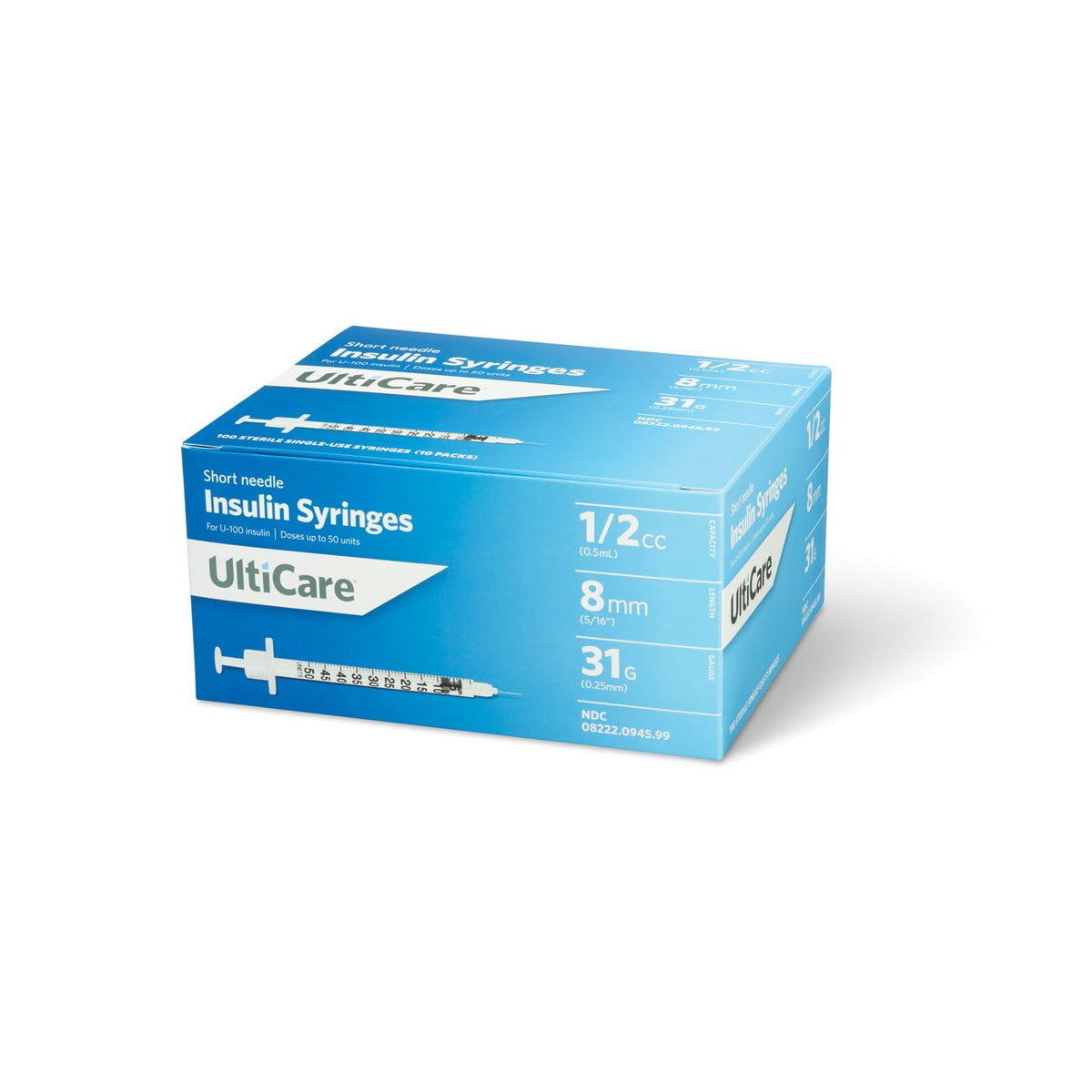 Ultimed Ulticare Insulin Syringes - 1/2CC (31G X 5/16")