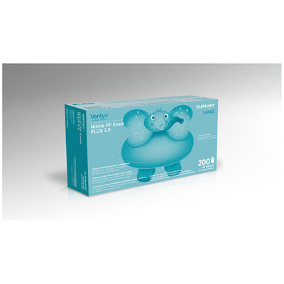 Ventyv Nitrile Powder Free Exam Glove Plus 3.5 (Elephant) - 200/BX (Large)