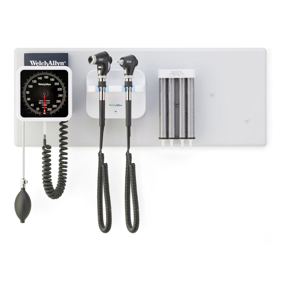 Welch Allyn Panoptictm Ophthalmoscope & Macroviewtm Otoscope Combo - GS777 Integrated Wall System with BP