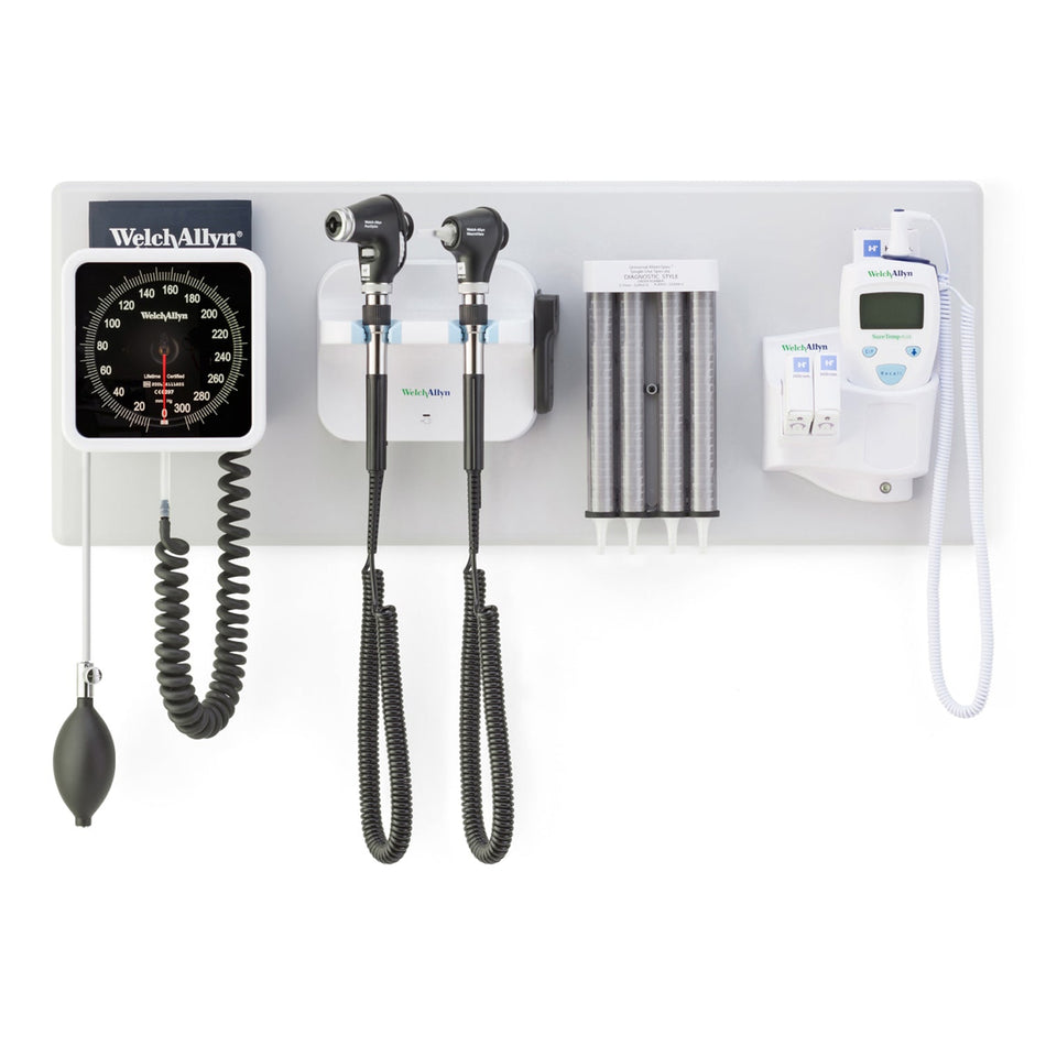 Welch Allyn Panoptictm Ophthalmoscope & Macroviewtm Otoscope Combo - GS777 Integrated Wall System with iExaminer, BP and ST