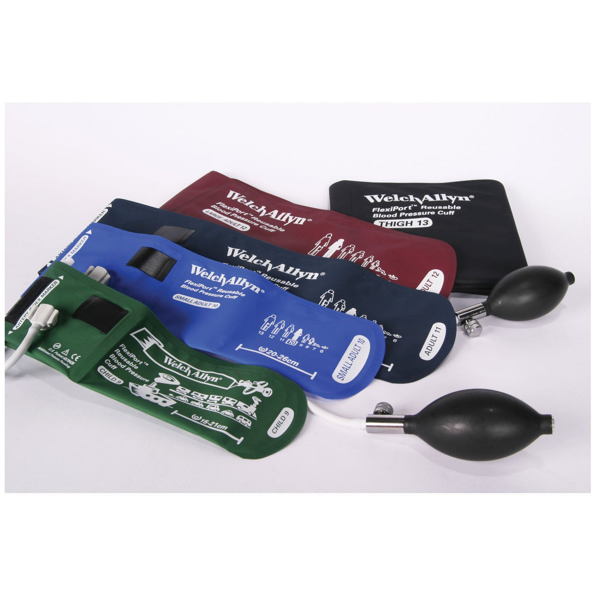 Welch Allyn Reusable Flexiport Cuffs - Inflation System, 2-Tube